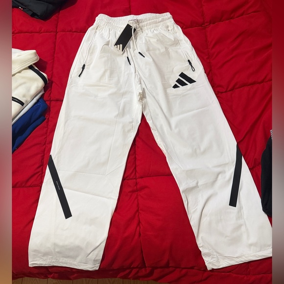 Adidas White Trousers with Black Accents